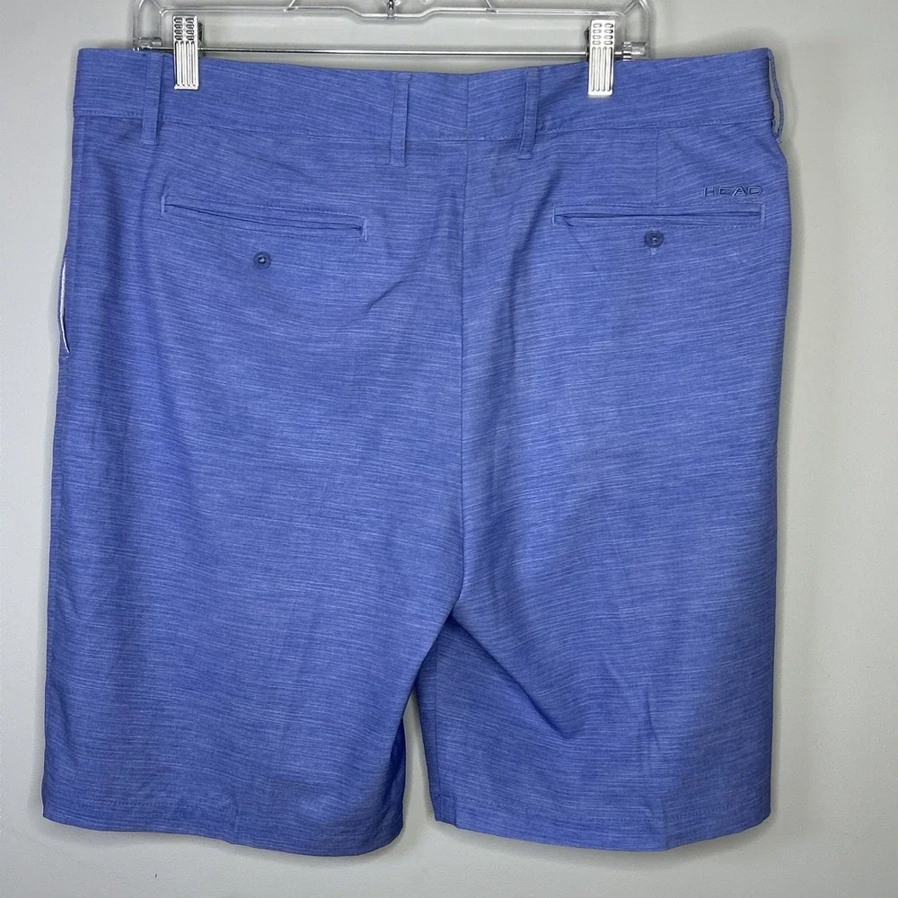 HEAD Golf Shorts Mens 36‎ Blue Flat Front Lightweight Stretch Performance